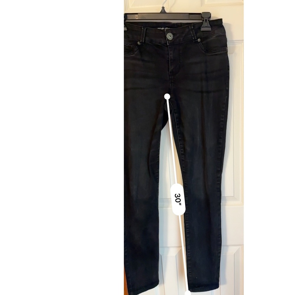 Maurices Black Denim Jeans Womens Size M Regular Wash Skinny Leg Casual medium - Picture 6 of 9
